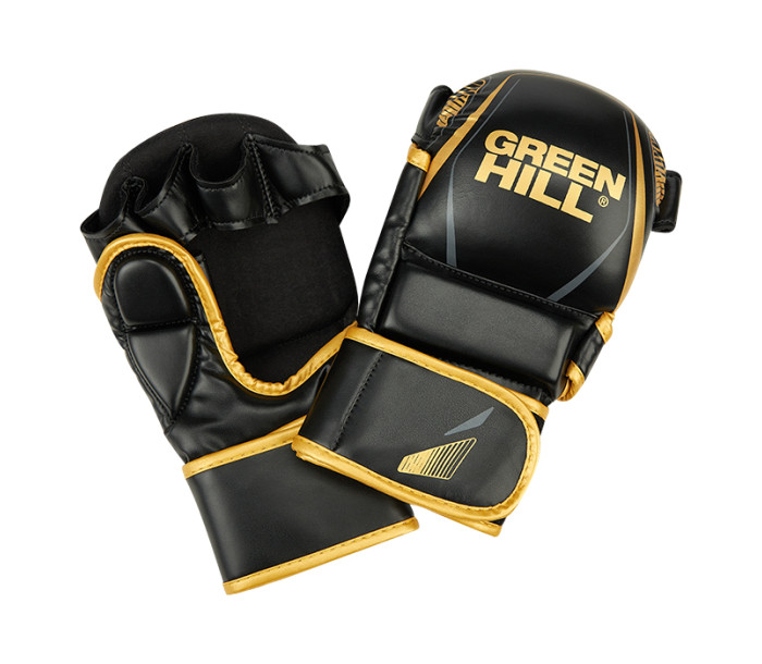 Перчатки ММА Green Hill p.S чёрно-золотые-фото 2 hover image